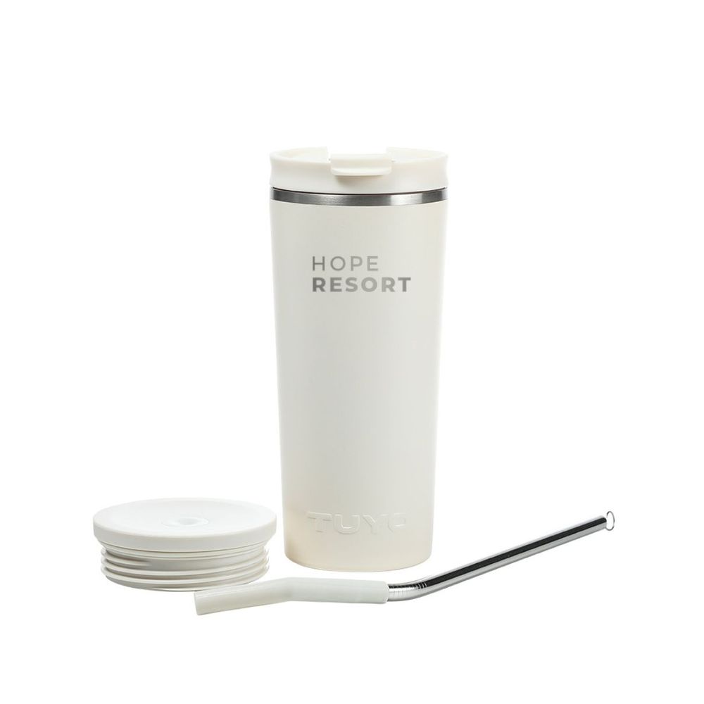 Copo Térmico 600ml (Com 2 Tampas + Canudo De Aço) TU